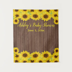 Sunflowers Baby Shower Backdrop Wood Photo Booth