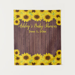 Sunflowers Baby Shower Backdrop Wood Photo Booth