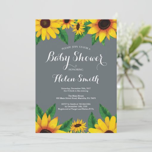 Sunflowers Baby Shower Invitation Zazzle