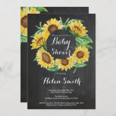 Sunflowers Baby Shower Invitation Chalkboard (Front/Back)