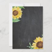 Sunflowers Baby Shower Invitation Chalkboard (Back)