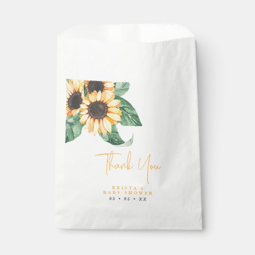 Sunflowers Baby Shower Thank You Favor Bag