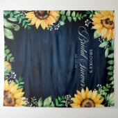 Sunflowers Baby's Breath bridal shower backdrop (Front (Horizontal))