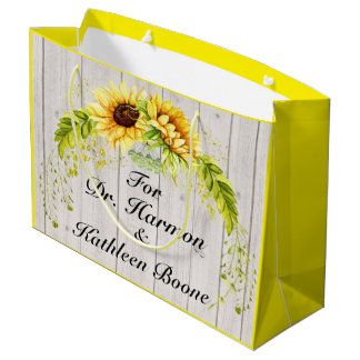 Sunflowers - Back Customization Large Gift Bag