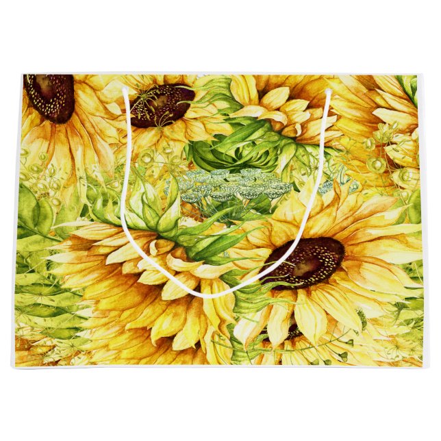 Sunflowers - Back Customization Large Gift Bag (Front)