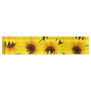 Sunflowers background desk name plate