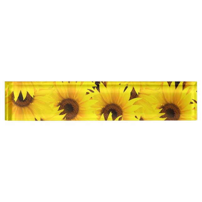 Sunflowers background desk name plate (Front)