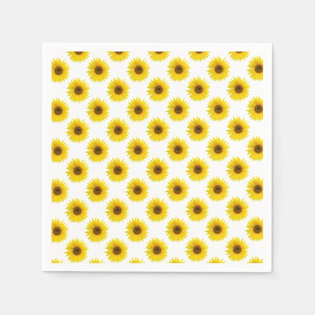 Sunflowers background paper napkins (Front)