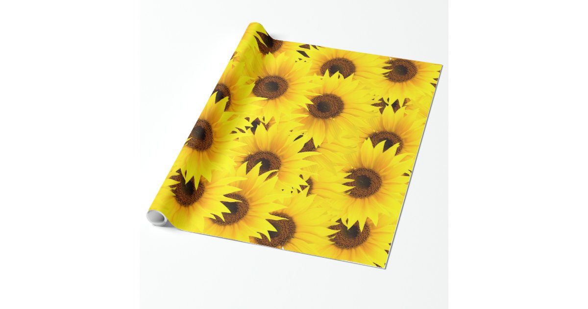 Sunflowers background wrapping paper | Zazzle.com