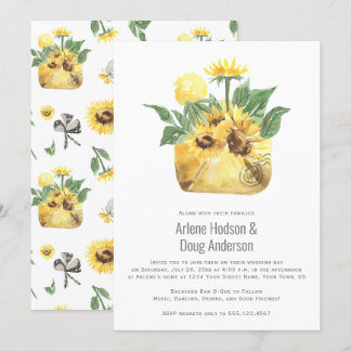 Sunflowers Backyard Casual Wedding Bar-B-Que | Invitation