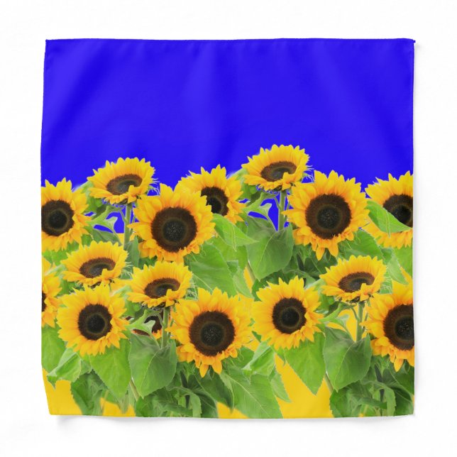 Sunflowers Bandana Ukrainian Flag Colors (Front)