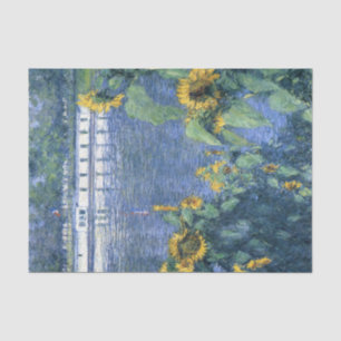 Sunflowers Bank of the Seine by Caillebotte Tissue Paper