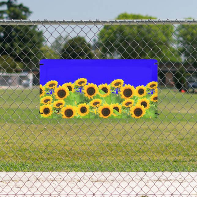 Sunflowers Banners Ukraine Flag Colors Support (Insitu)