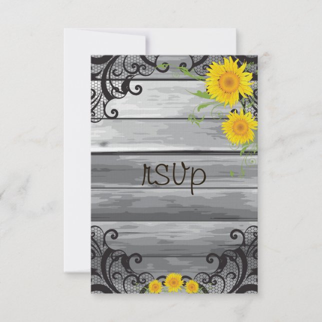 Sunflowers Barn Wood Collection RSVP (Front)