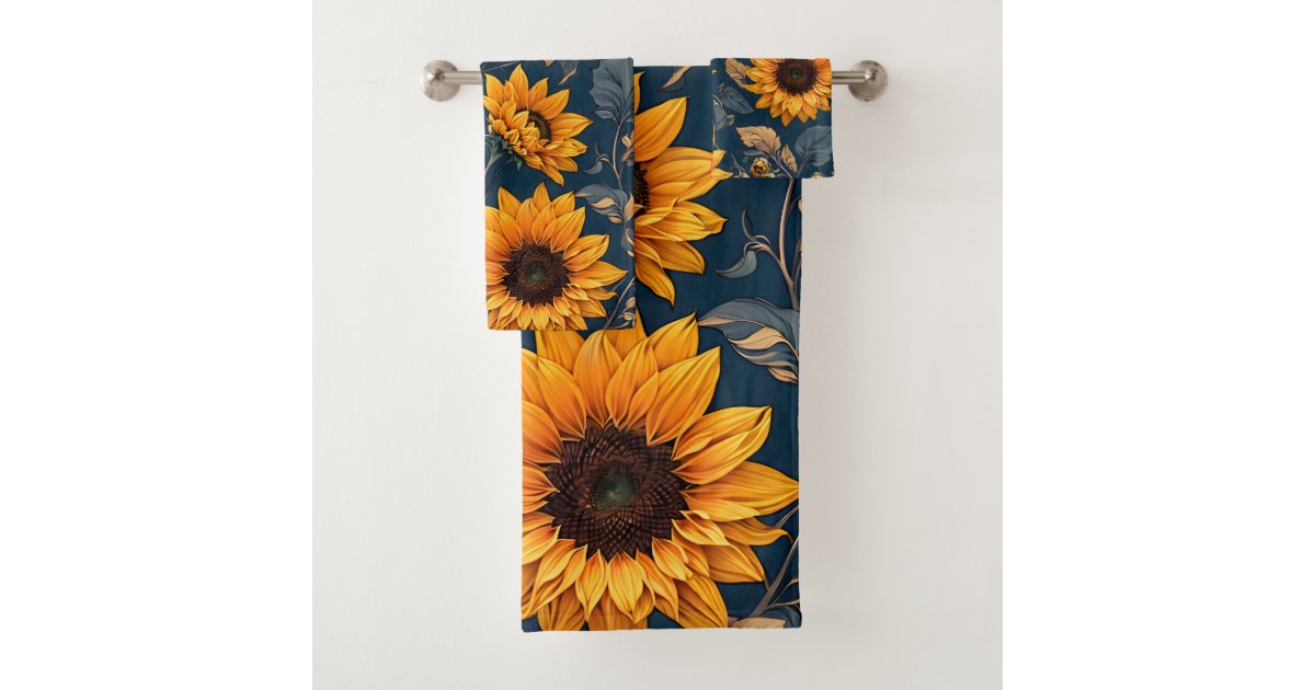 Sunflowers bath towel set Zazzle