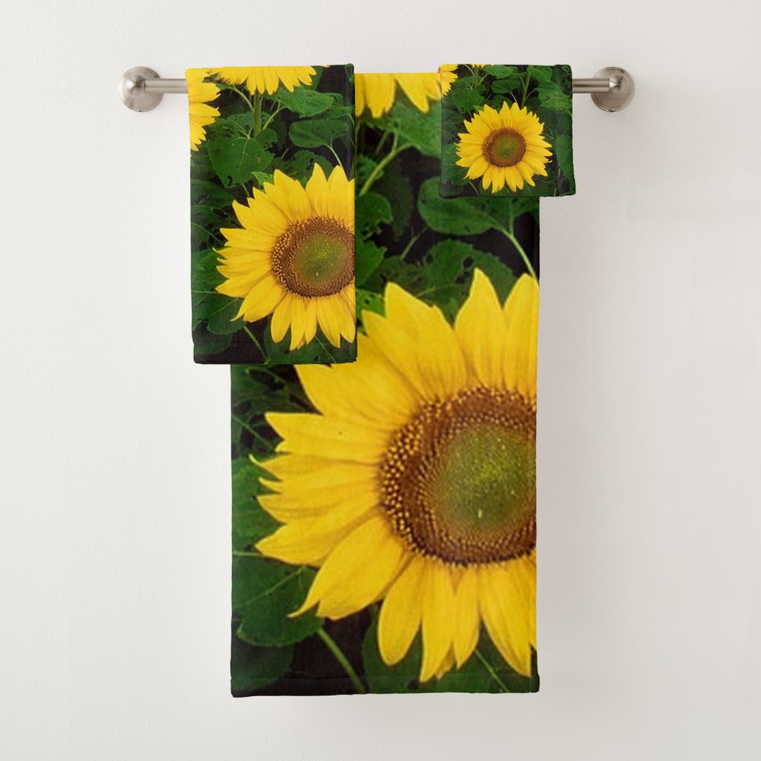Sunflowers Bathroom Towel Set Zazzle