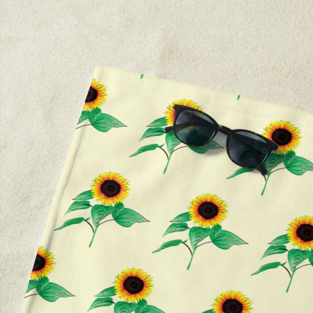 Sunflowers Beach Towel - Custom Colors (In Situ)