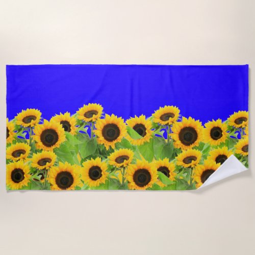 Sunflowers Beach Towel Ukraine Flag Colors