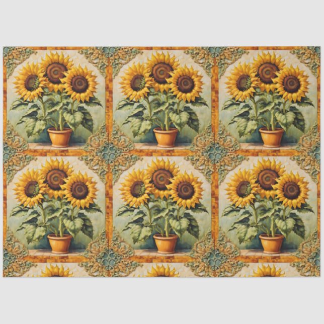 Sunflowers Beautiful Modern Collection Tissue Paper (Front)