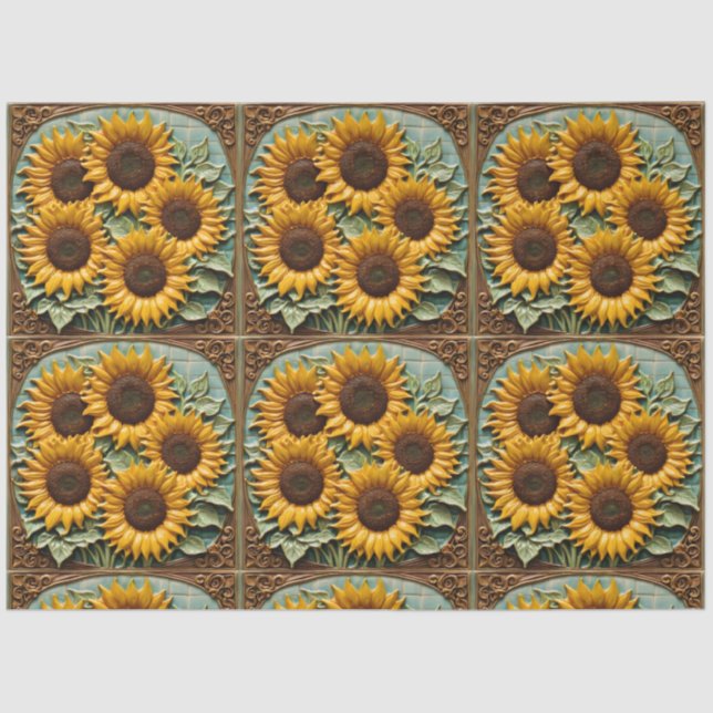 Sunflowers Beautiful Popular Collection Tissue Paper (Front)
