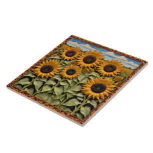 Sunflowers Beautiful Trendy Collection Ceramic Tile