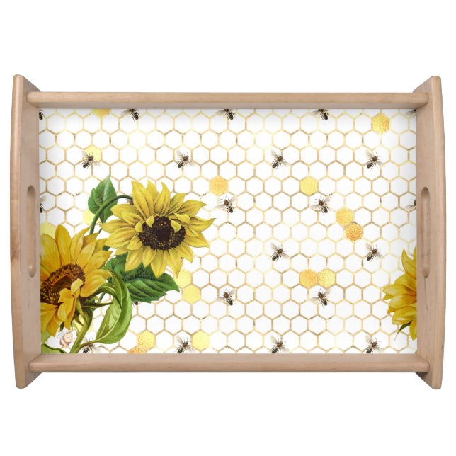 Sunflowers & Bees  Serving Tray (Front)