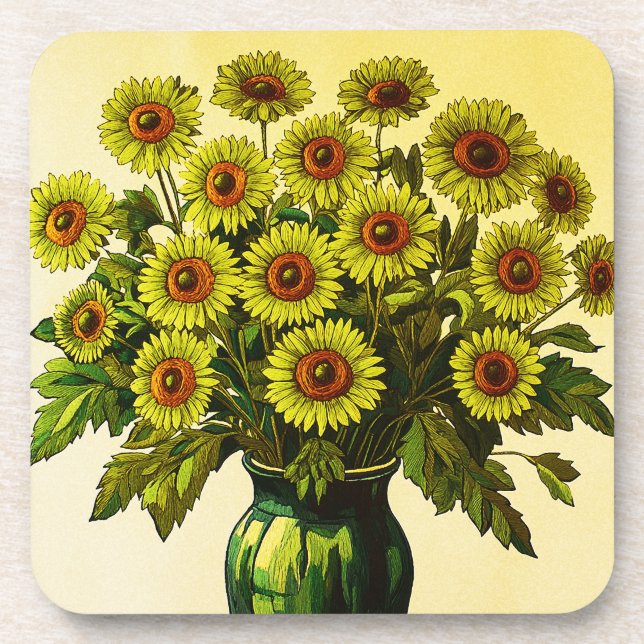 Sunflowers Beverage Coaster (Front)