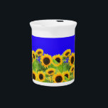 Sunflowers Beverage Pitcher<br><div class="desc">Sunflowers Pitchers Resize and move or remove and add elements / text with customization tool. Add Your Special Text !</div>