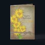 Sunflowers - Birthday - Girlfriend Card<br><div class="desc">To see other products with the same/similar images go to my site,  MY COLLECTIONS,  and then scroll down to the category Sunflowers and Butterflies.</div>