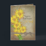 Sunflowers - Birthday - Girlfriend Card<br><div class="desc">To see other products with the same/similar images go to my site,  MY COLLECTIONS,  and then scroll down to the category Sunflowers and Butterflies.</div>