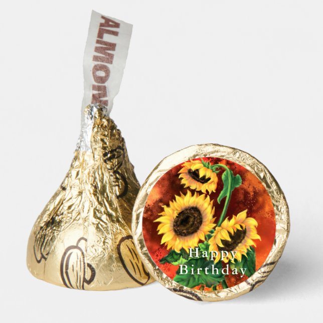 Sunflowers Birthday Hershey®'s Kisses® (Front)