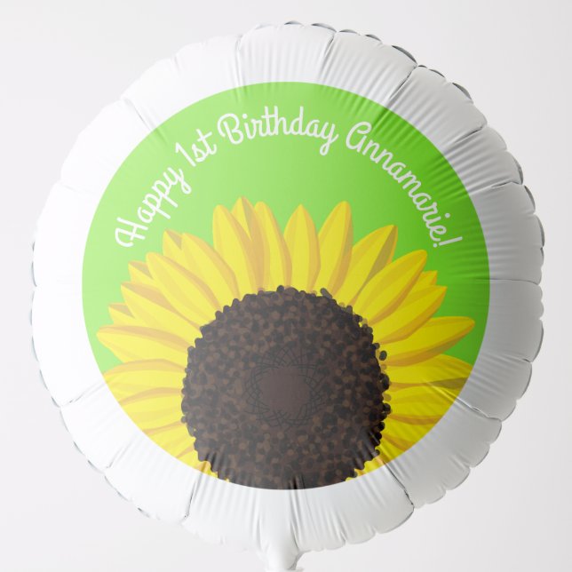 Sunflowers Birthday Party Balloon (Front)