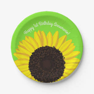 Sunflowers Birthday Party Paper Plates