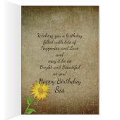Sunflowers - Birthday - Sister Cards (Inside (Right))