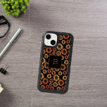 Sunflowers black gold monogram initial OtterBox iPhone 14 case<br><div class="desc">A chic black background.  Decorated with a golden sunflower pattern. Personalize and add your monogram initial.</div>