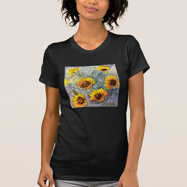 Sunflowers Black Tee (Front)