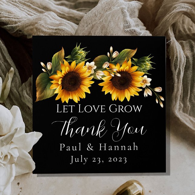 Sunflowers Black Wedding Bridal Favor Seeds Envelope (Creator Uploaded)