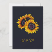 Sunflowers Bloom | Navy and Gold Modern Wedding Invitation (Back)