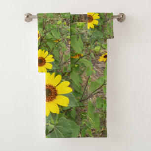 Sunflowers Blowing In The Wind, Bath Towel Set
