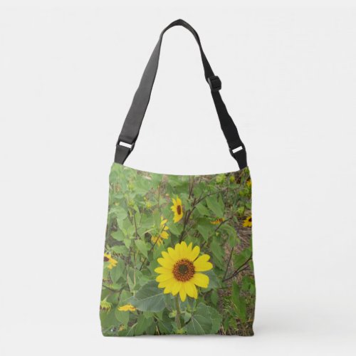 Sunflowers Blowing In The Wind Crossbody Bag