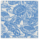 Sunflowers Blue Toile Fabric