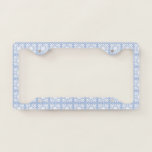 Sunflowers Blue White Tile Pattern License Plate Frame<br><div class="desc">Check out this cool frame with a hand drawn sunflower pattern. Check out matching items like water bottles,  coozies,  kitchen towels and throw blankets,  And visit my shop for more colors and patterns too! Feel free to customize it with your own text or change the colors too!</div>