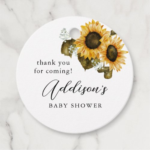 Sunflowers Boho Baby Shower Favor Tags