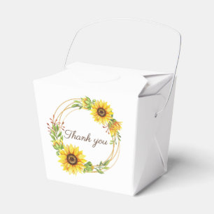 Sunflowers boho wedding favor boxes
