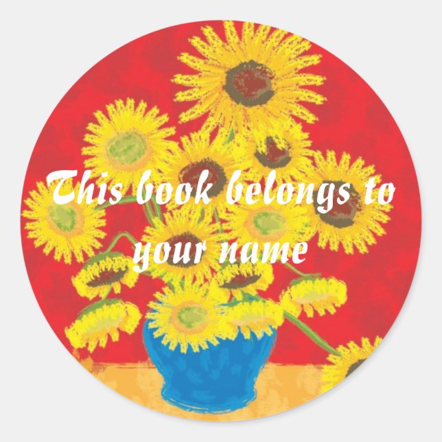 Sunflowers, Book Label (Front)