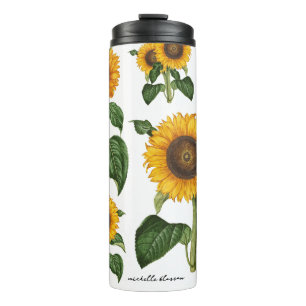Sunflowers Botanical Foliage Greenery Thermal Tumbler