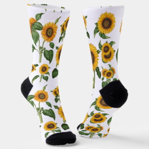 Sunflowers Botanical Greenery Socks