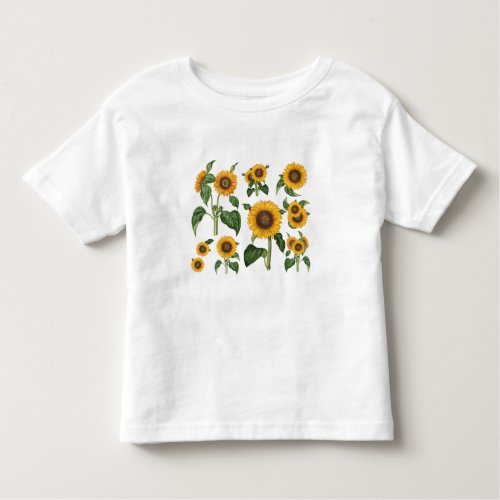 Sunflowers Botanical Greenery Toddler T_shirt