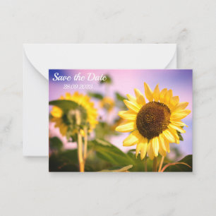Sunflowers Botanical Photo Save the Date Birthday Note Card