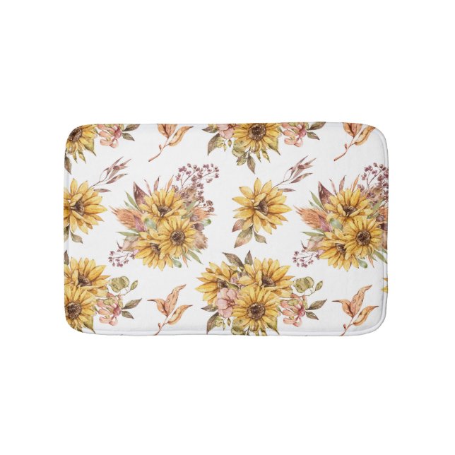 Sunflowers Bouquet  Bath Mat (Front)